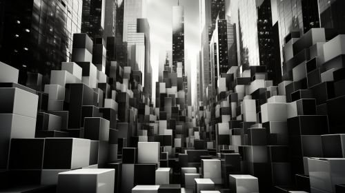 Stylish black and white image of Christmas in the city