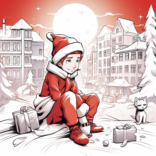 Detailed Scarlet Witch in Christmas Hat