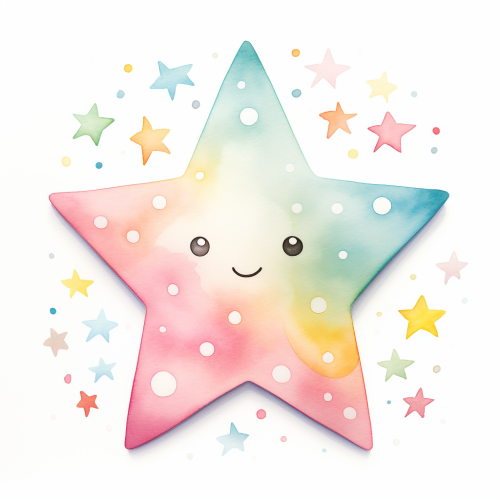 Cartoon Christmas star on white background
