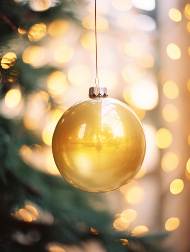 Beautiful Christmas ball in soft lighting