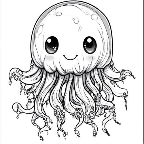 Cute Jellyfish Coloring Character Design