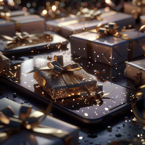 Gift boxes with cinematic lighting