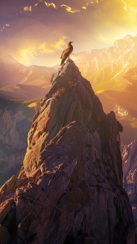 majestic phoenix perched mountain