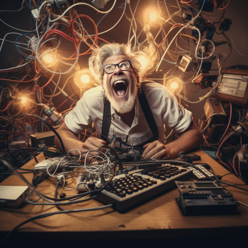 Mad Scientist Creating Revolutionary Musical Instrument