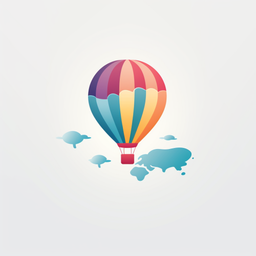 Minimal hot air balloon flying around Earth