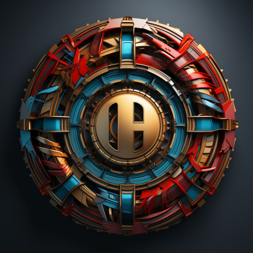 Transforming superhero insignia with gear backdrop Transforming superhero insignia with gear backdrop