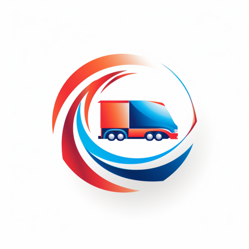 Futuristic circular truck logo in motion