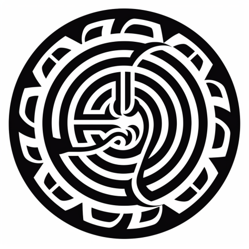 Circular Hyroglyph in Black and White