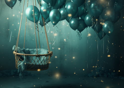 Teal Circus Swing Newborn Gothic Dreamy Realistic