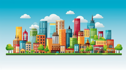 Abstract city scape made of money Abstract city scape made of money