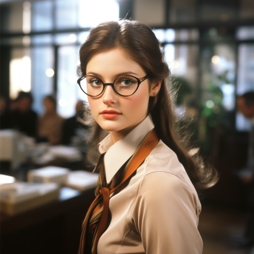 Claire Kent with glasses walking in Daily Planet Claire Kent with glasses walking in Daily Planet