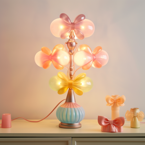Cute lamp with pastel bulbs