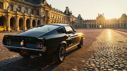 Classic Ford Mustang at Château de Versailles