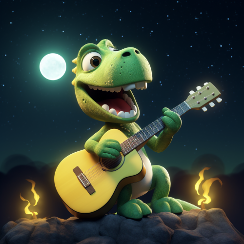 Green Dinosaur Clay Animation Smiling