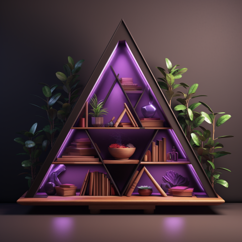 Colorful Isosceles Triangle on Bookshelf Colorful Isosceles Triangle on Bookshelf