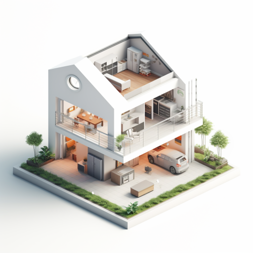 Simple clean house illustration on white background