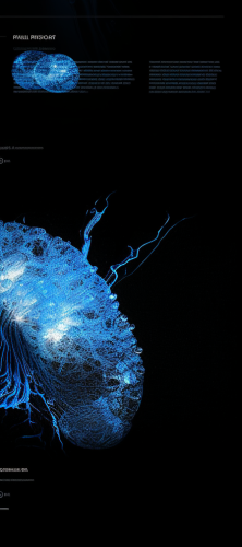 Abstract Black and Blue Neon Ink Design