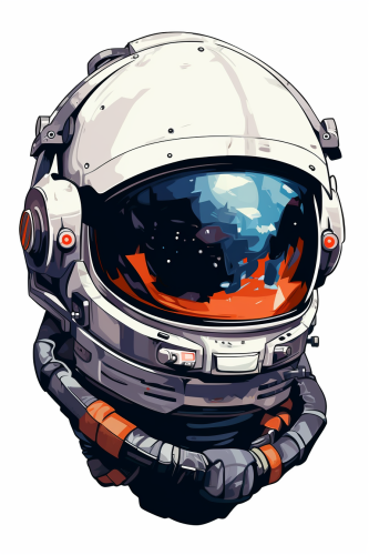 Astronaut helmet clip art on white background
