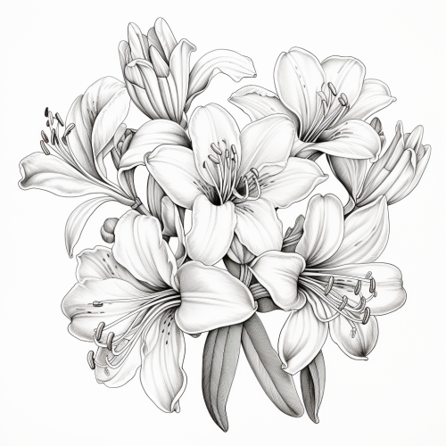 Intricate Clivia Minata Flowers Coloring Image