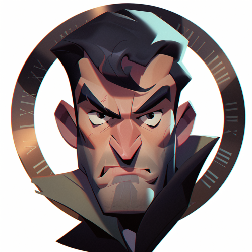 Expressive clock character icon by John Buscema