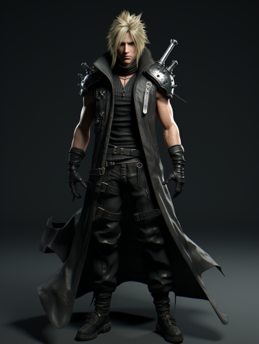 Cloud Strife Versace Model Photo