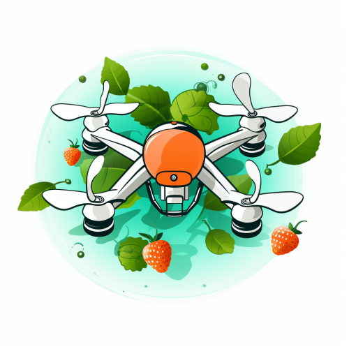 Drone with Green Leaf Blades
