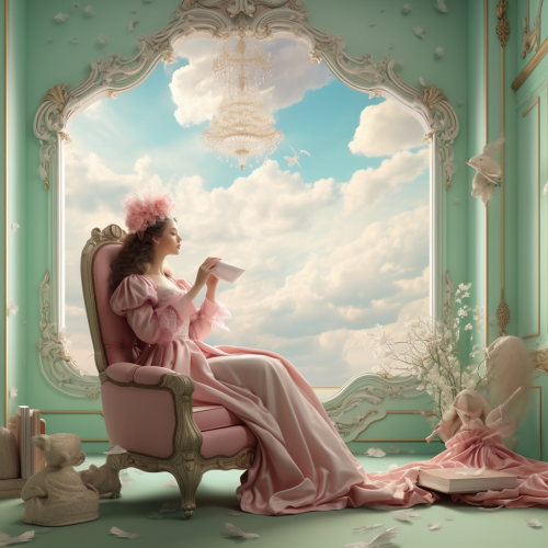 Empty room with chair and mirror in pastel hues  ?️ Empty room with chair and mirror in pastel hues  ?️
