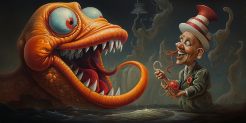 Funny Clown Playing with Elephant