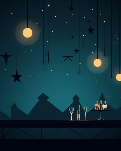 Cocktail menu background with minimal details