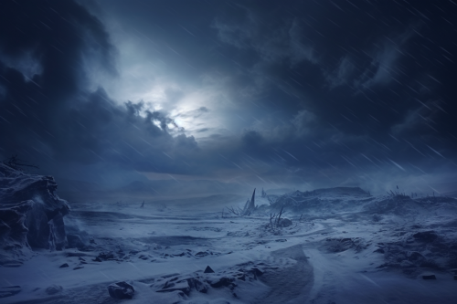 Majestic winter storm landscape