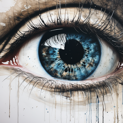 Close-up Eye with Reflecting Collapsing Wormhole