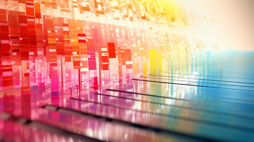 Color-coded sheet music illustration