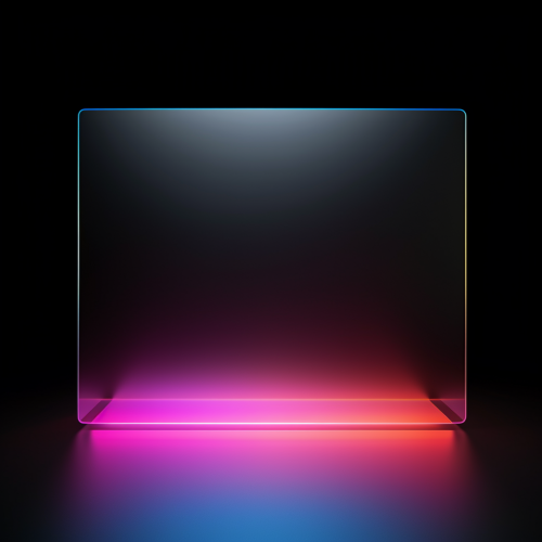 Colored semi-transparent TV screen on black background