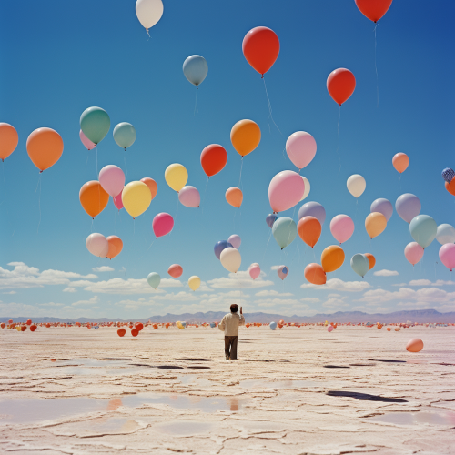 Colorful balloons drifting away in sky Colorful balloons drifting away in sky
