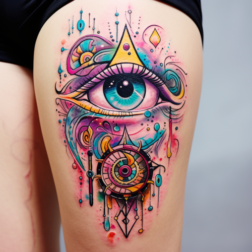Beautiful knee tattoo art