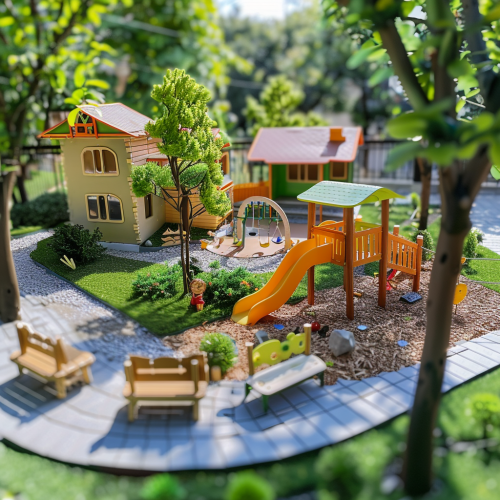Colorful Kindergarten Garden Playground Building Colorful Kindergarten Garden Playground Building