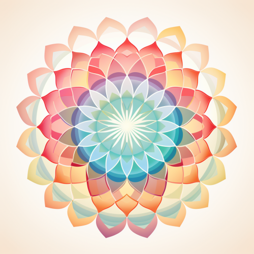 Colorful minimal mandala design