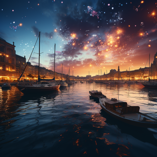 Colorful New Year's Celebration in Lisbon