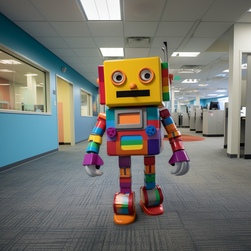 Colorful office walking robot