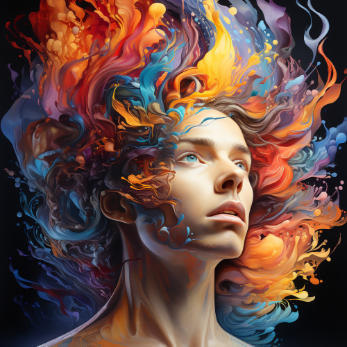 Colorful visualization of the mind in the brain