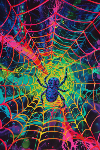 Neon Spiderweb Artwork Image