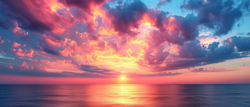 Colorful sunset with clouds and sky
