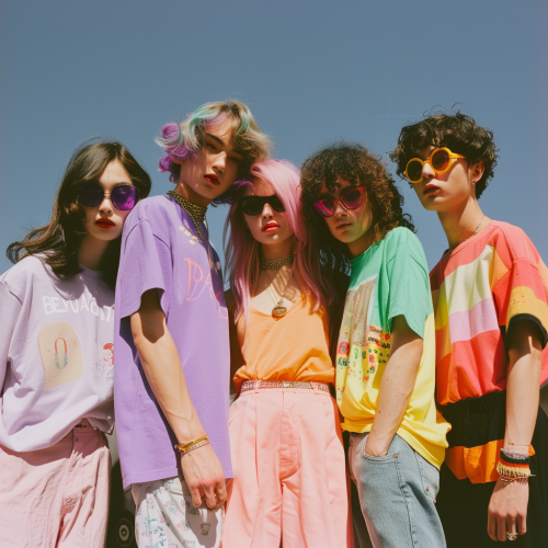 5 young people posing photo