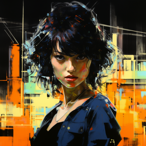 Beautiful Asian Female in Colorful Comic Book Art