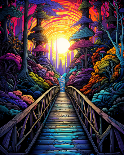 Vibrant pathways creating a bridge