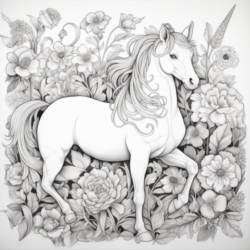 Coloring Block Unicorn in Watercolor