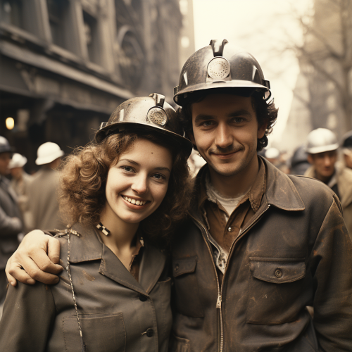 Two architects celebrating completed project