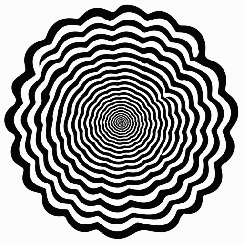 Abstract black and white concentric circles