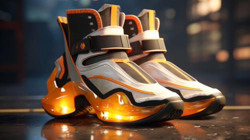 Stylish concept shoes in 4K render