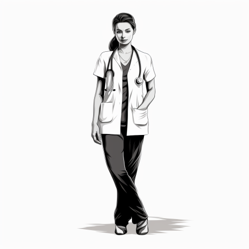 Confident female medical assistant with stethoscope Confident female medical assistant with stethoscope